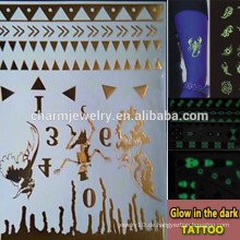 OEM Großhandel leuchtende Tätowierung-Art und Weisemarken glühen in den dunklen Tätowierung temporären Tätowierungen Aufkleber für Erwachsene GLIS007